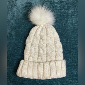 White Beanie with Pom Pom